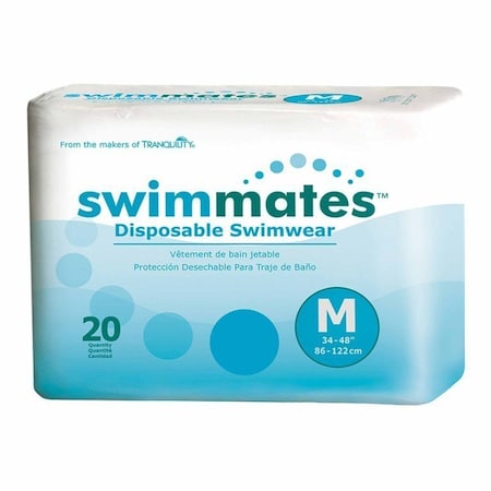 Swimmates Bowel Containment Swim Brief, Unisex, Adult, Medium, Disposable, Moderate Absorbency, 20PK 2845